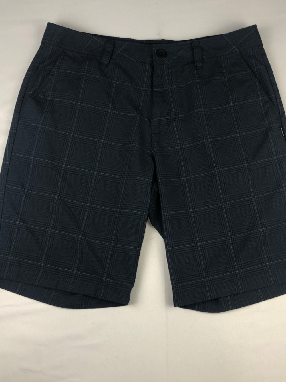 O'Neill Relaxed Fit Chino Walking Dark Blue Plaid Shorts Mens Size 38